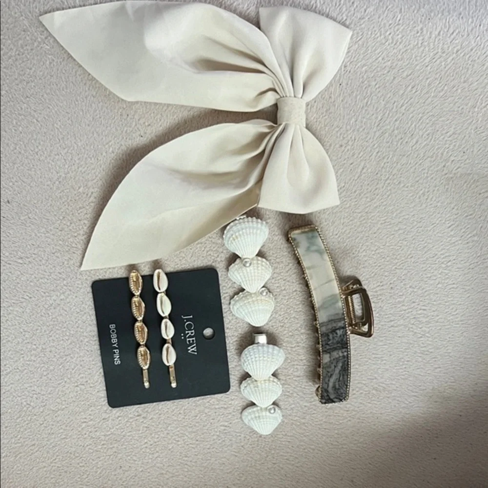 J. Crew Cream and White Hair Accessory, Jewelry Bundle